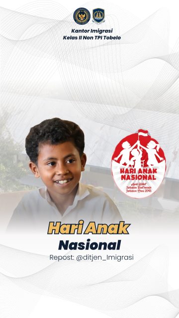 Selamat Hari Anak Nasional bagi seluruh anak Indonesia ✨
Ditjen Imigrasi berkesempatan untuk mengajar siswa di SD Negeri Oepoli, Kupang, Nusa Tenggara Timur. Kami yakin dari anak Indonesia, lahir masa depan bangsa 🙌
Repost: @ditjen_imigrasi